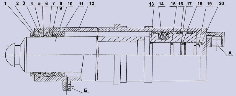 Гидроцилиндр КС-55713-2.31.200-2-01 вывешивания крана (гидроопора) - устройство и принцип работы