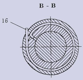 Гидроопора Ц22А.000 вывешивания крана - вид В-В чертежа