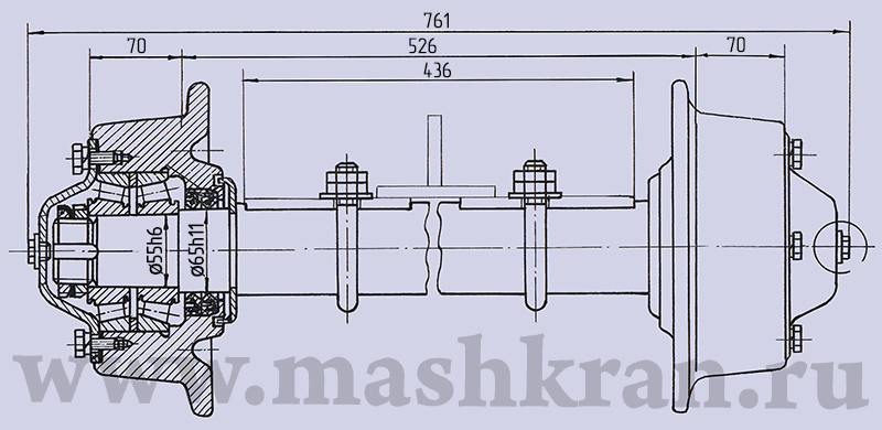 Каток опорный МТП-74.25.05.000 (ДУ1-4А) экскаватора МТП-71 - технический чертеж