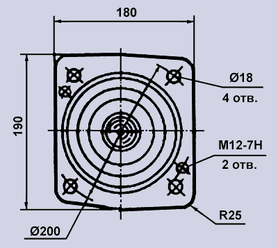 Гидромотор 303.3.112.501 (303.4.112.501) - габаритные и присоединительные размеры